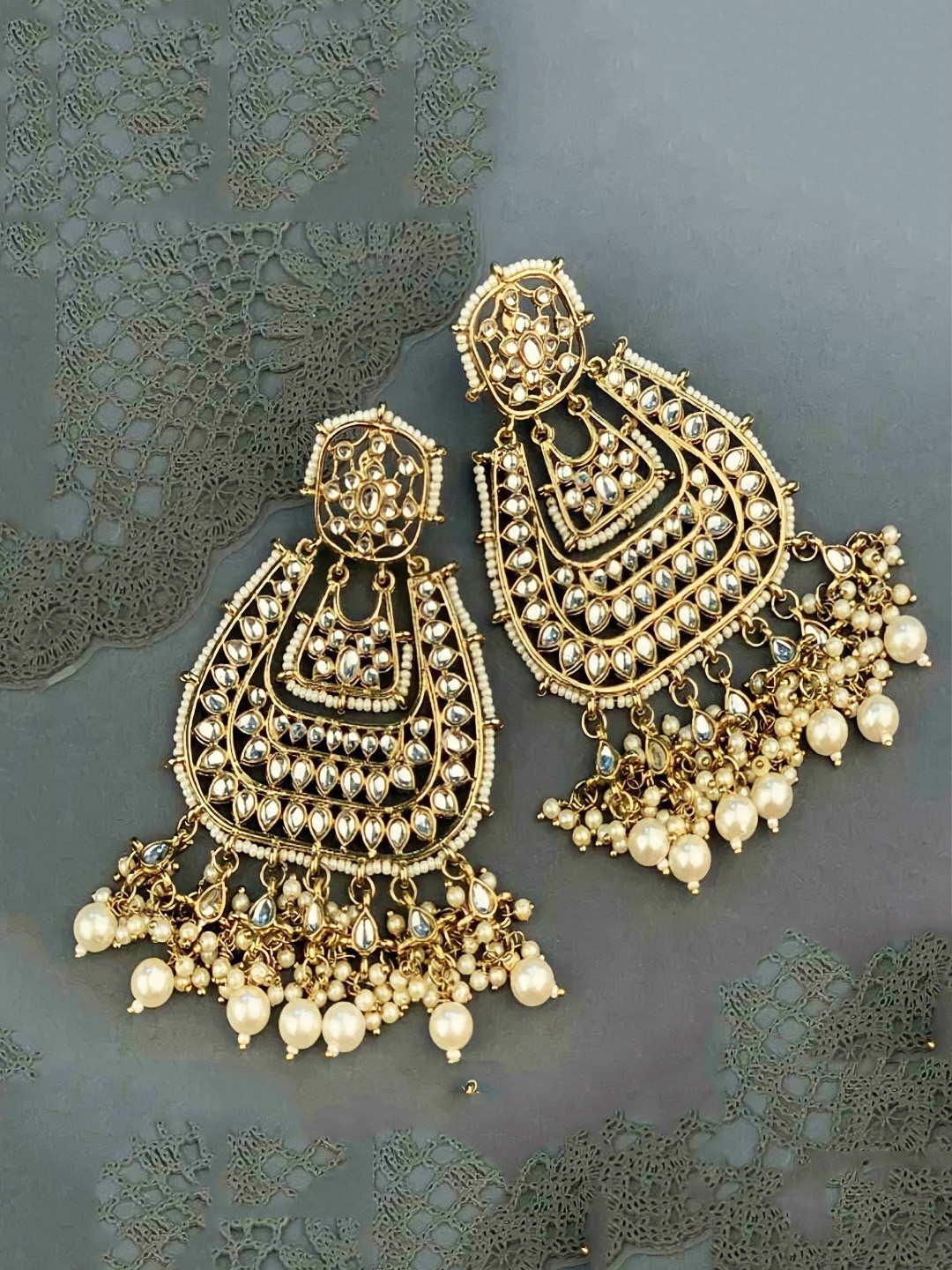 

ANIKAS CREATION Woman Gold-Toned Kundan studded Designer Drop Earring