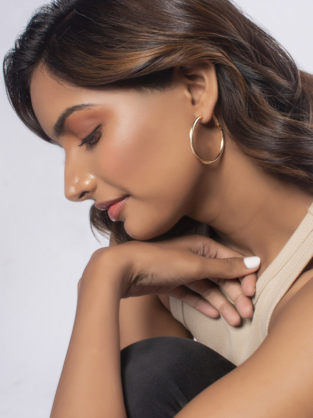 

ToniQ Set of 6 Stud And Hoop Earrings, Gold