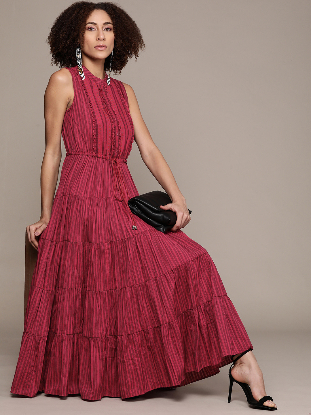 

Ritu Kumar Red Embroidered Maxi Dress