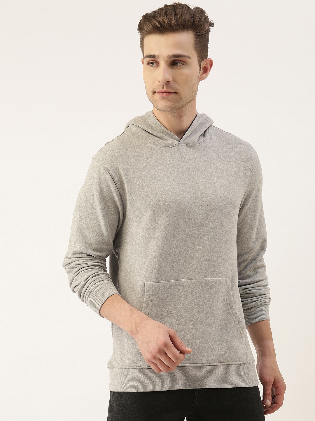 

IVOC Men Grey Hooded Sweatshirt