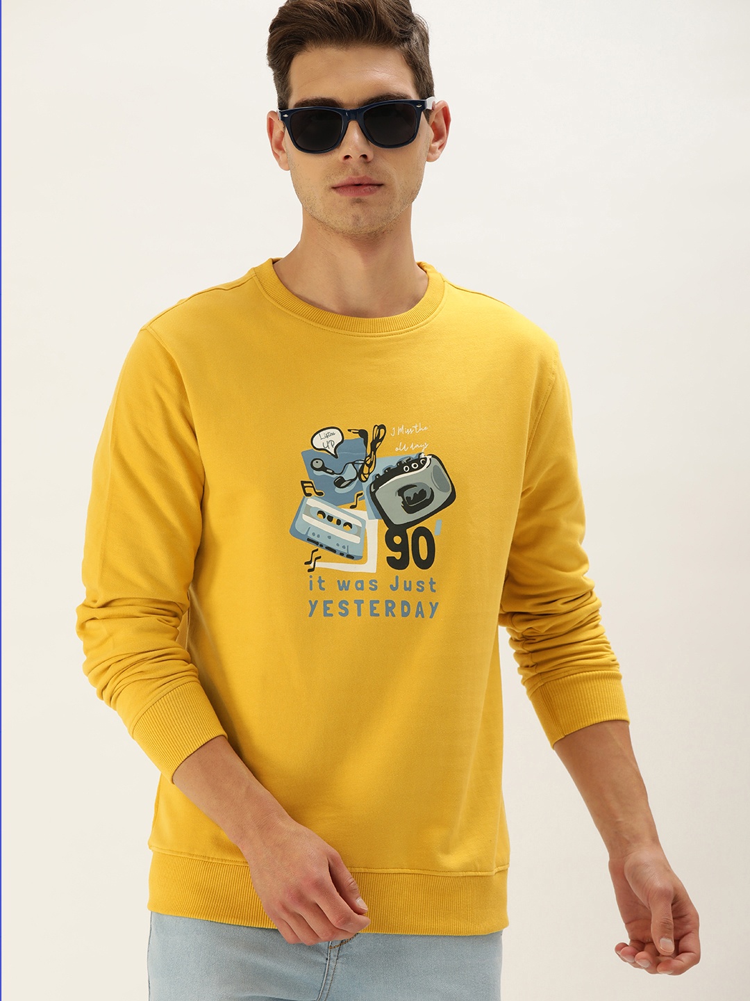 

IVOC Men Mustard Yellow Printed Regular Fit Sweatshirt