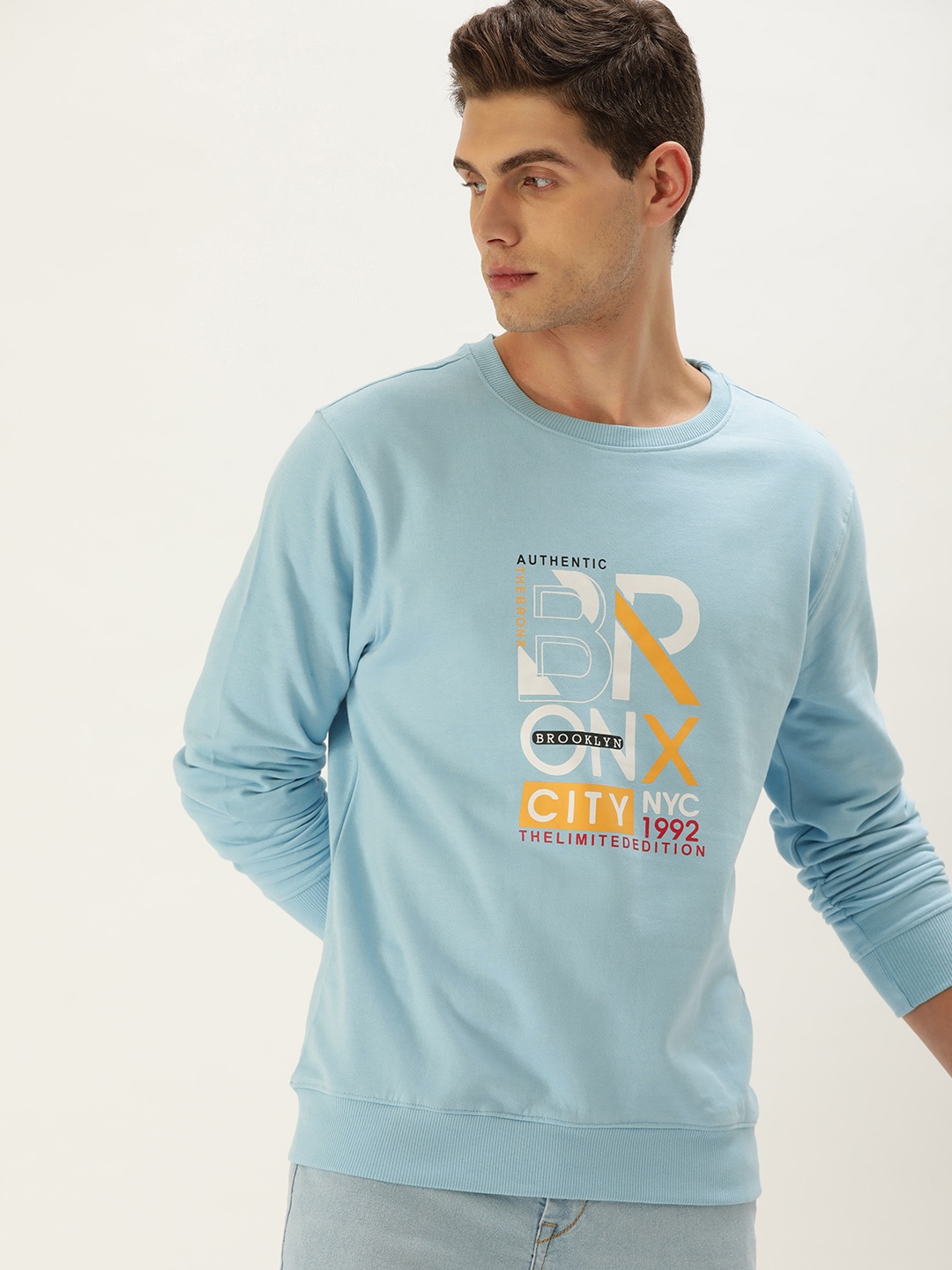 

IVOC Men Blue Printed Regular Fit Sweatshirt