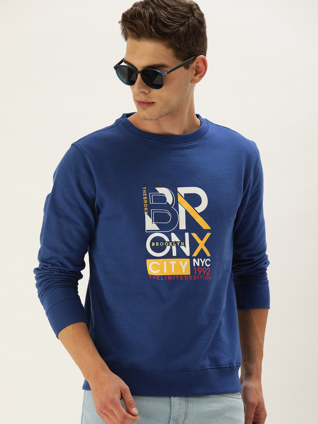 

IVOC Men Blue Printed Regular Fit Sweatshirt