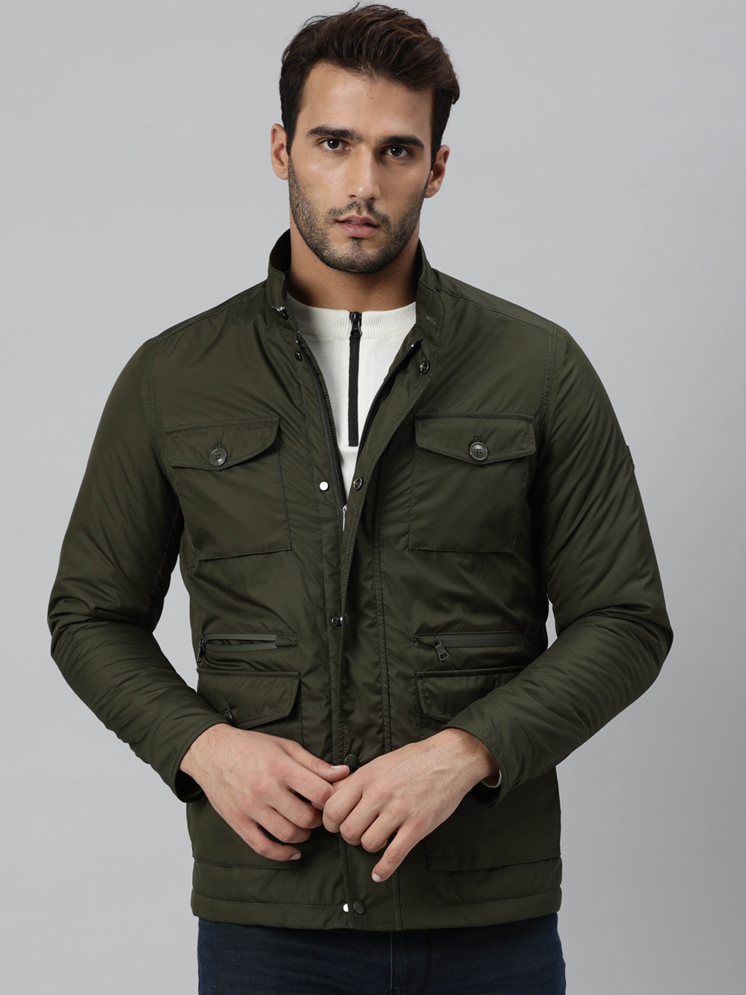 

RARE RABBIT Men Olive Green Tailored Jacket