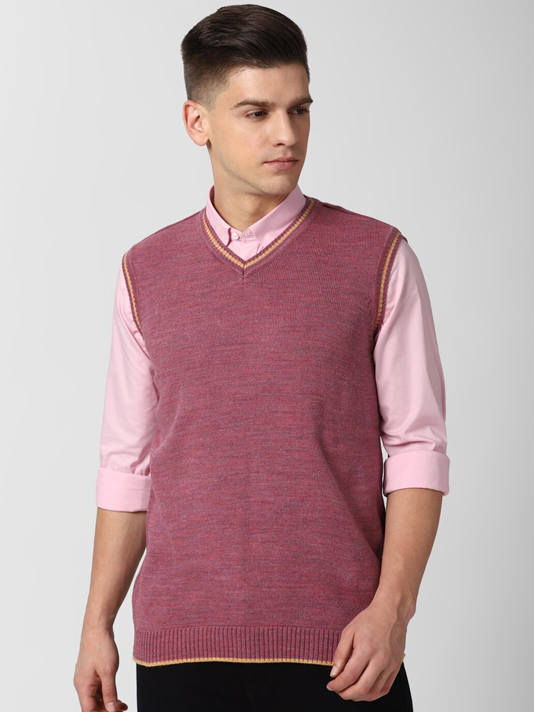 

Peter England Casuals Men Pink Sweater Vest