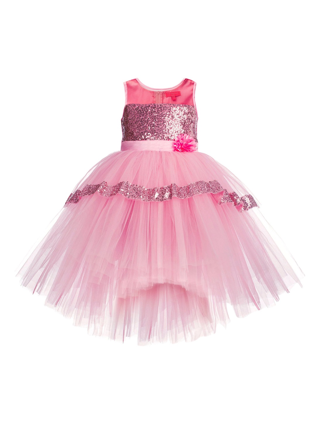 

Toy Balloon kids Girls Pink Layered Net Empire Dress