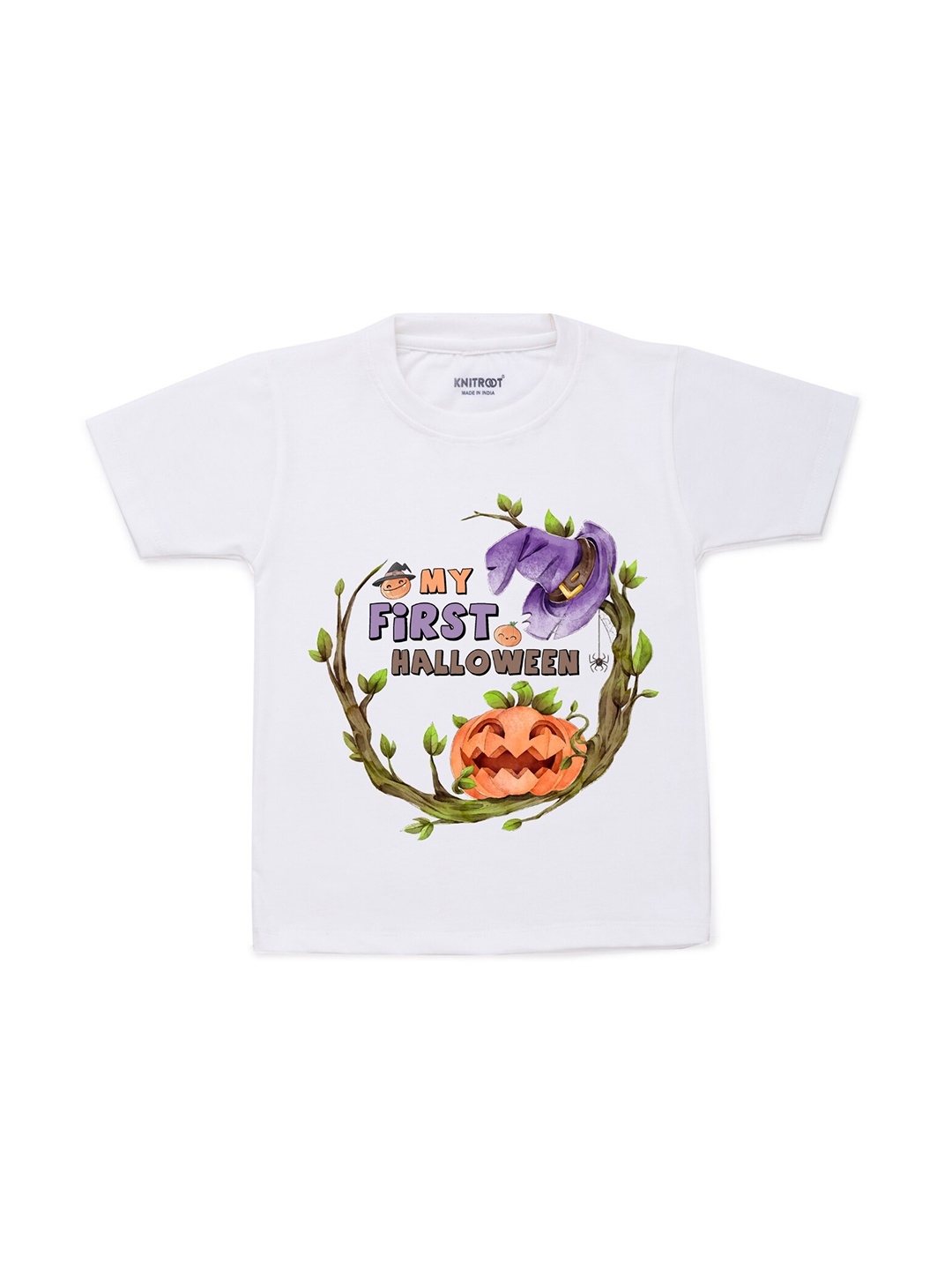 

KNITROOT Unisex Kids White V-Neck T-shirt