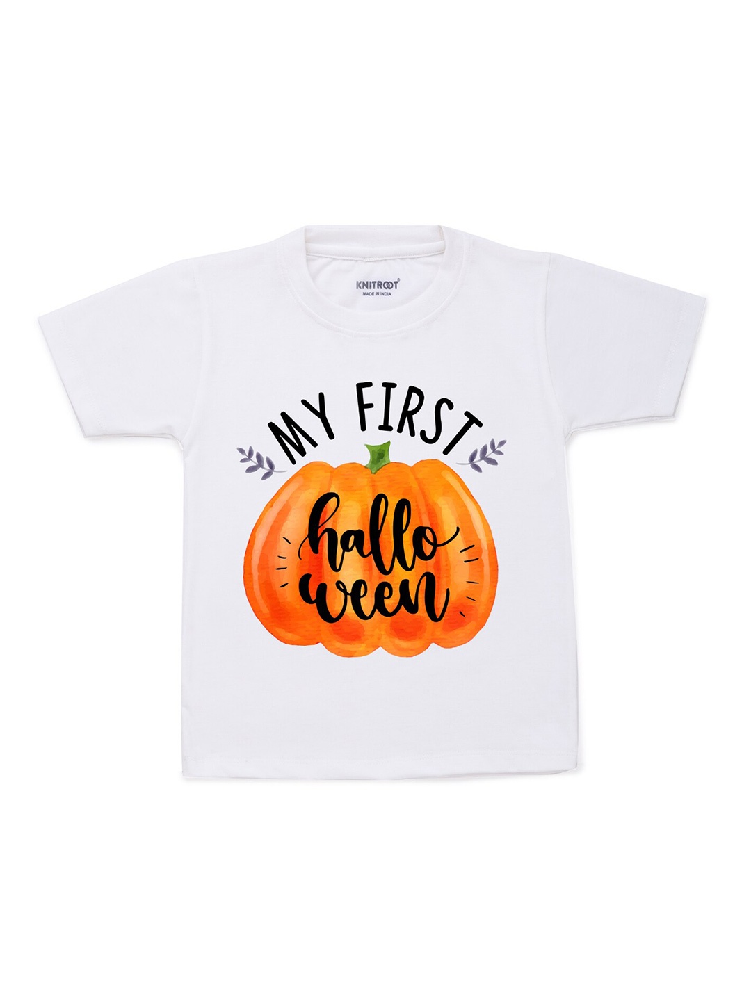 

KNITROOT Unisex Kids White V-Neck T-shirt