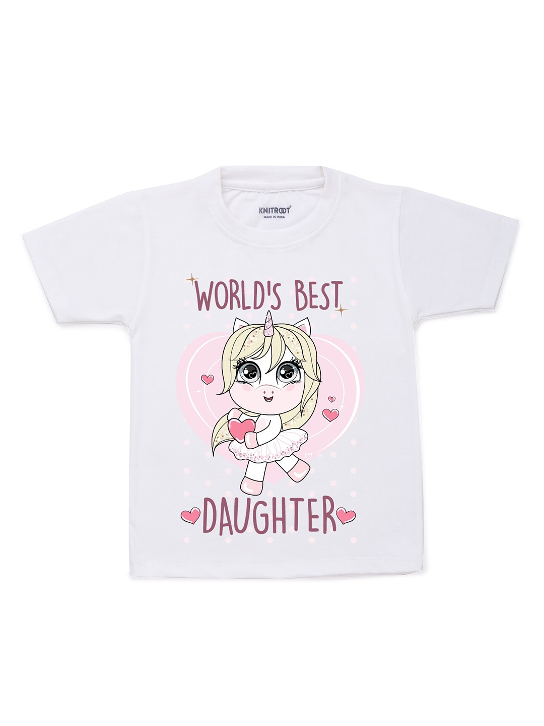

KNITROOT Unisex Kids White V-Neck T-shirt