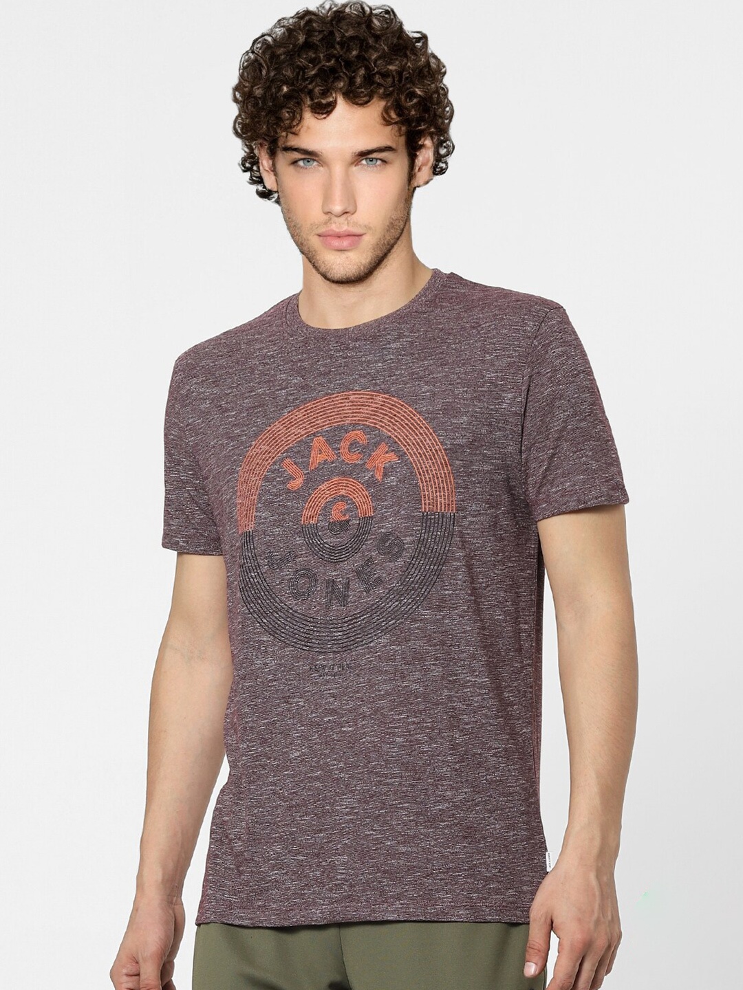 

Jack & Jones Men Red Typography Printed Applique T-shirt