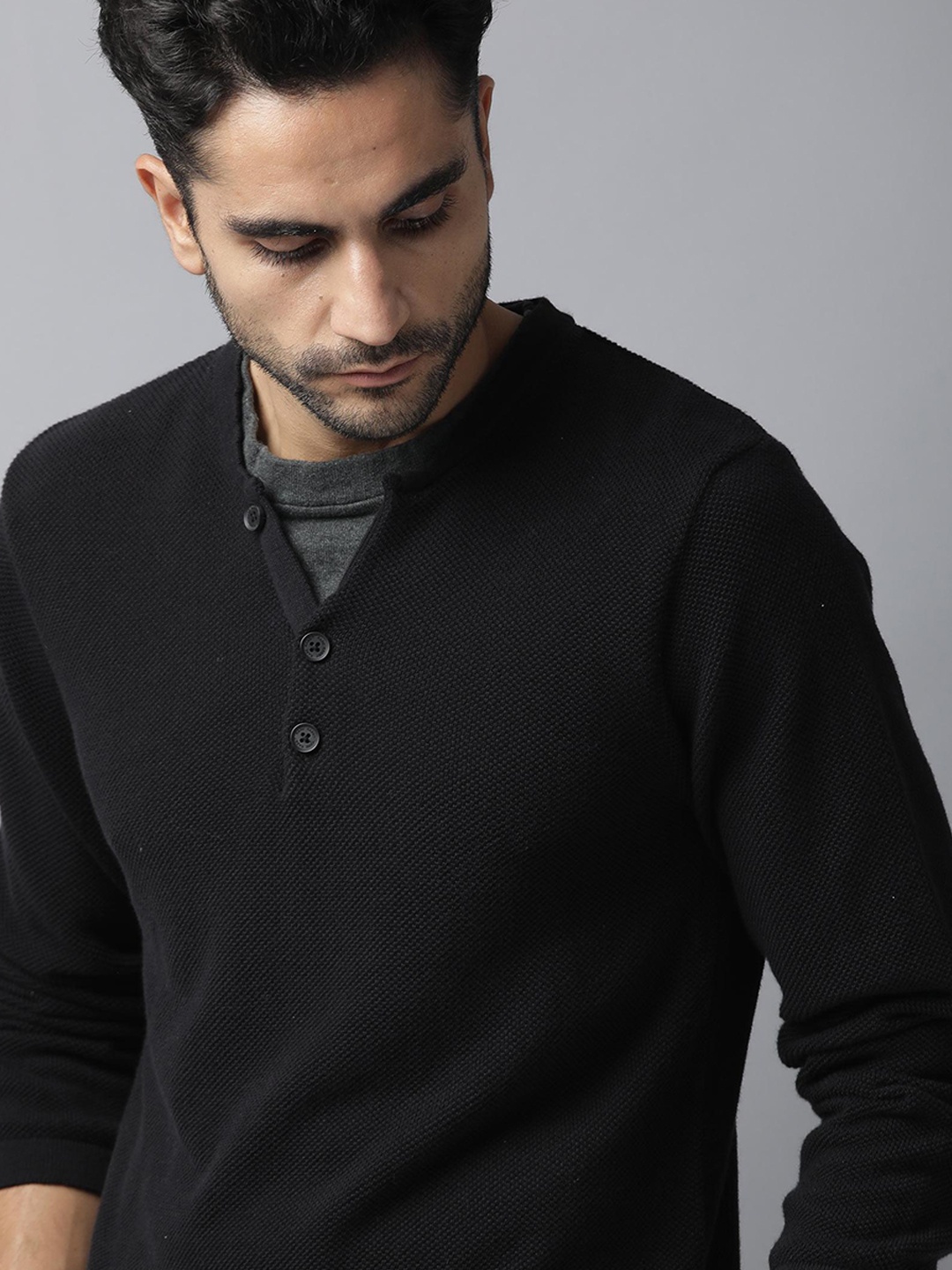 

RARE RABBIT Men Black Sweatshirt