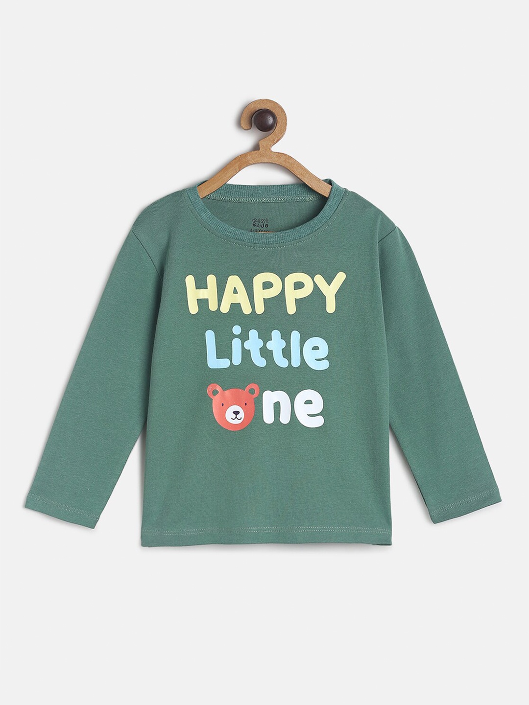 

MINI KLUB Boys Green Printed Pure Cotton T-shirt