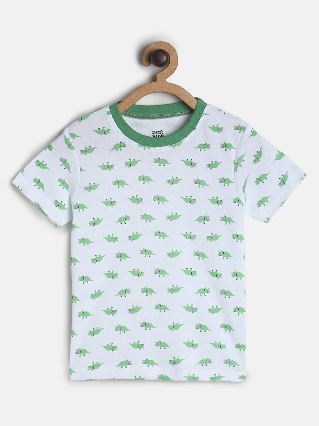 

MINI KLUB Boys Grey & Green Printed T-shirt