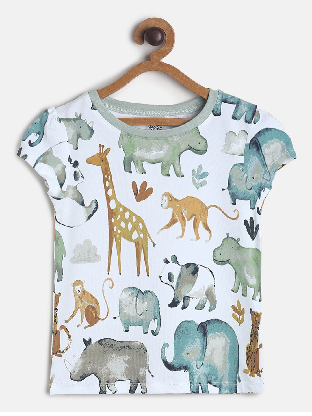 

MINI KLUB Girls White Printed Top
