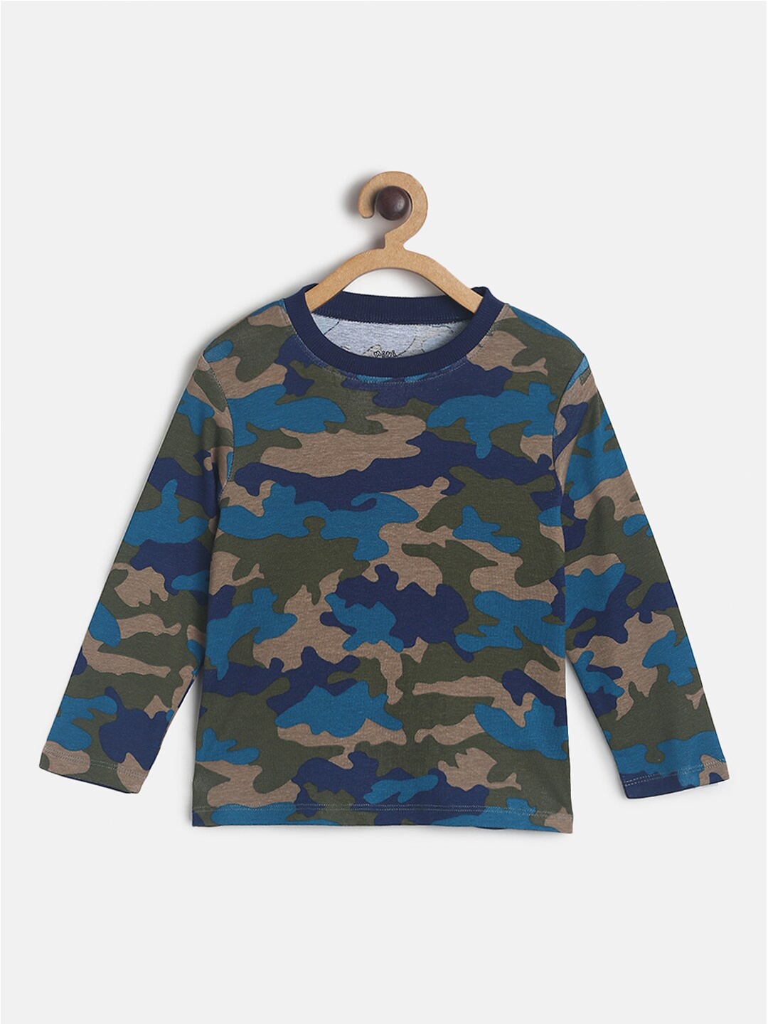 

MINI KLUB Boys Blue Camouflage Printed T-shirt