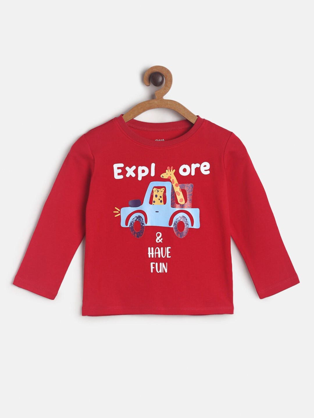 

MINI KLUB Boys Red Typography Printed T-shirt