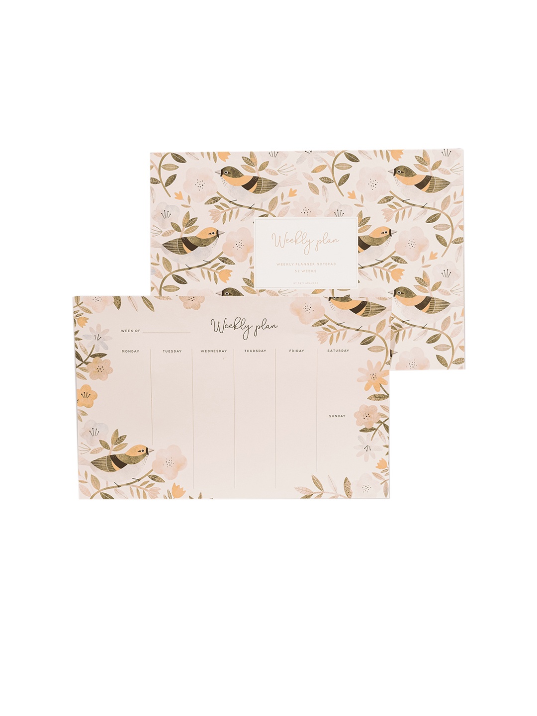 

happywagon Romantic Bird A4 Weekly Plan Notepad, Pink