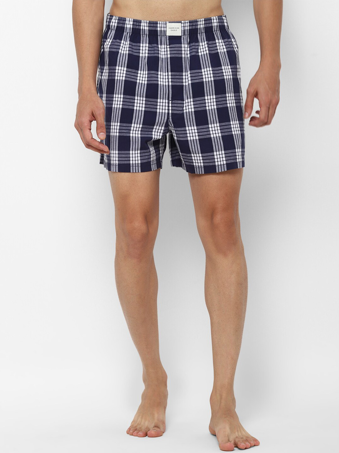 

AMERICAN EAGLE OUTFITTERS Men Blue & White Checked Boxers WEC0231456410