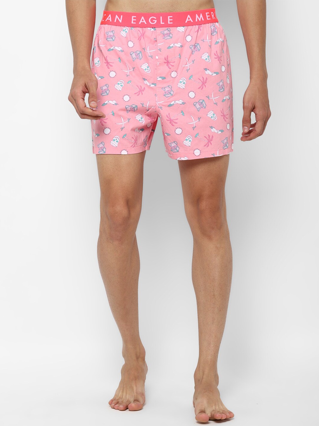 

AMERICAN EAGLE OUTFITTERS Men Pink & White Printed Boxers