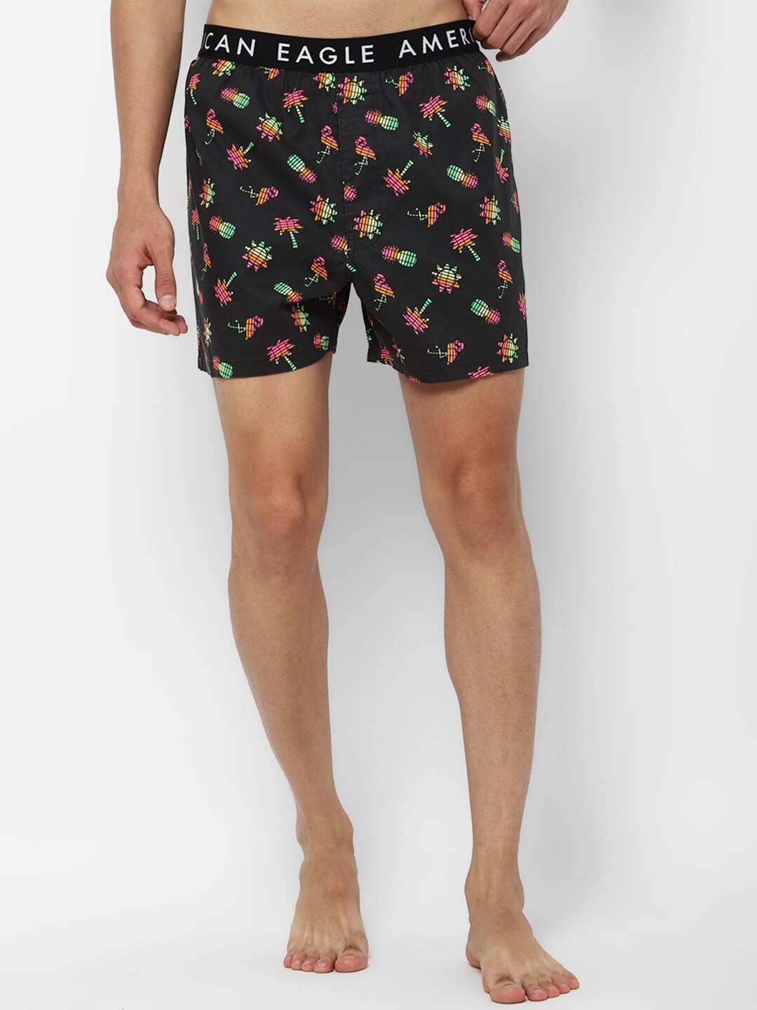 

AMERICAN EAGLE OUTFITTERS Men Black & Green Printed Boxers WES0231212001