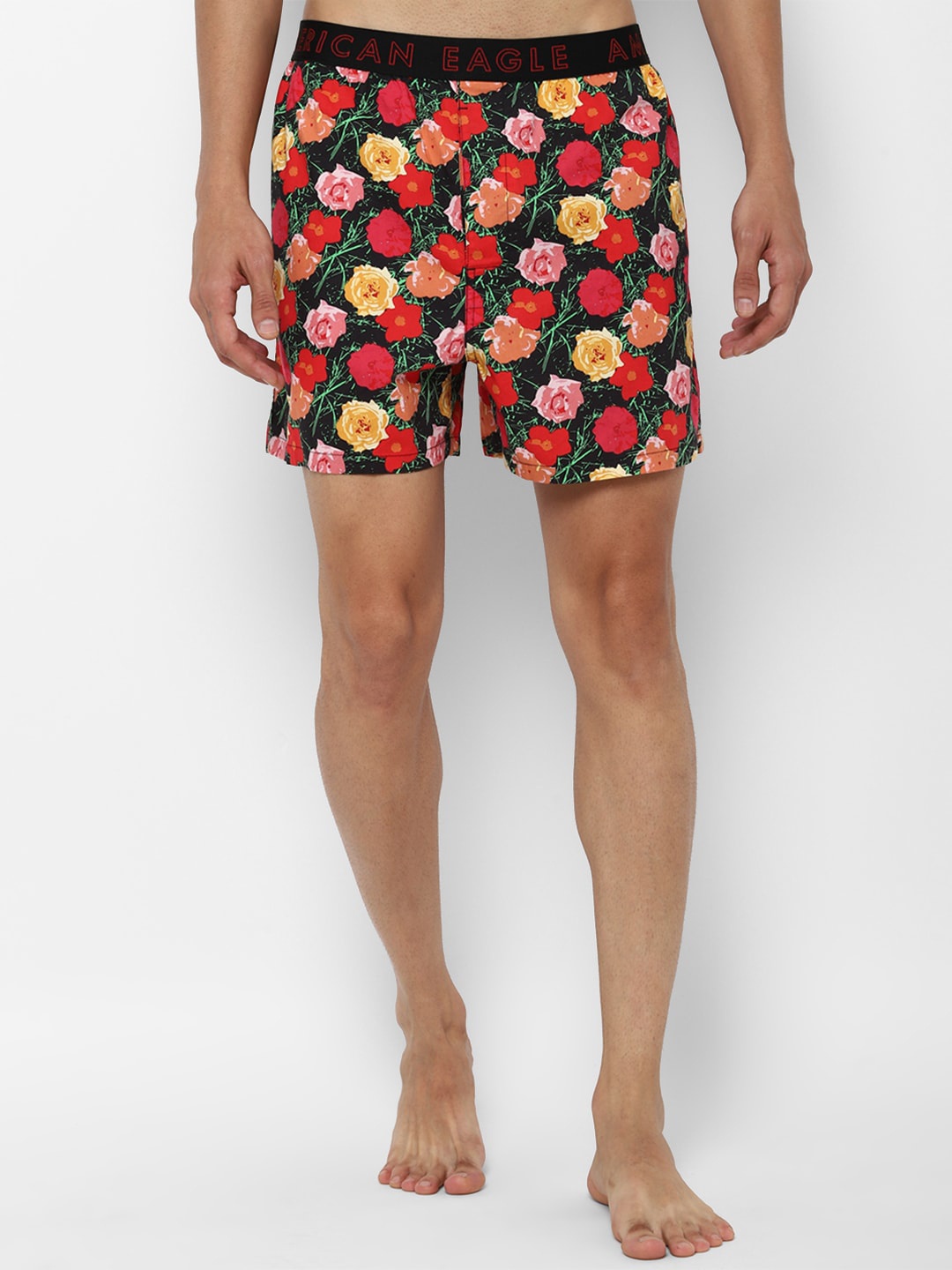 

AMERICAN EAGLE OUTFITTERS Men Black & Red Floral Printed Boxers-WES0231197001