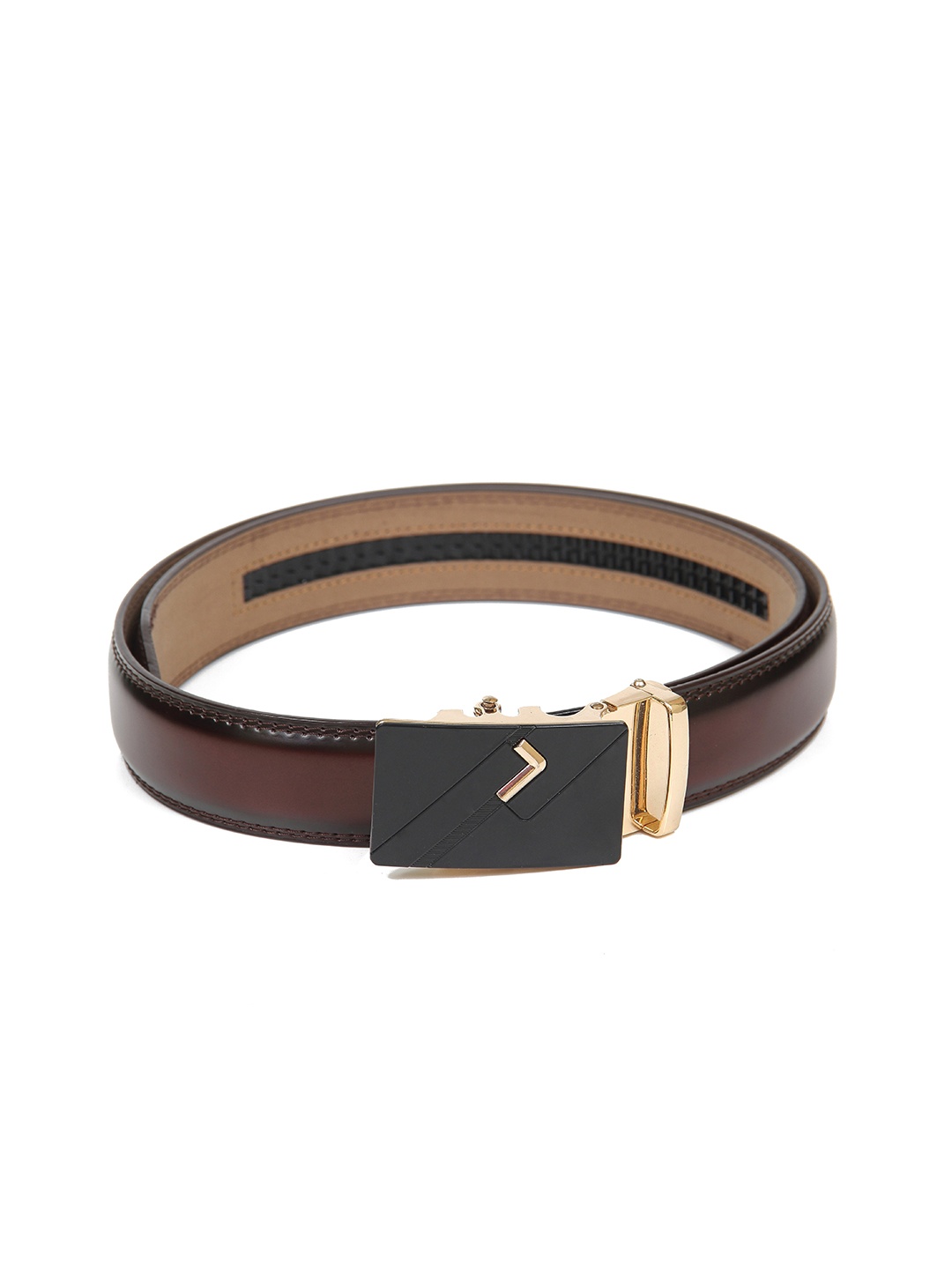 

Calvadoss Men Brown Textured No Holes Belt