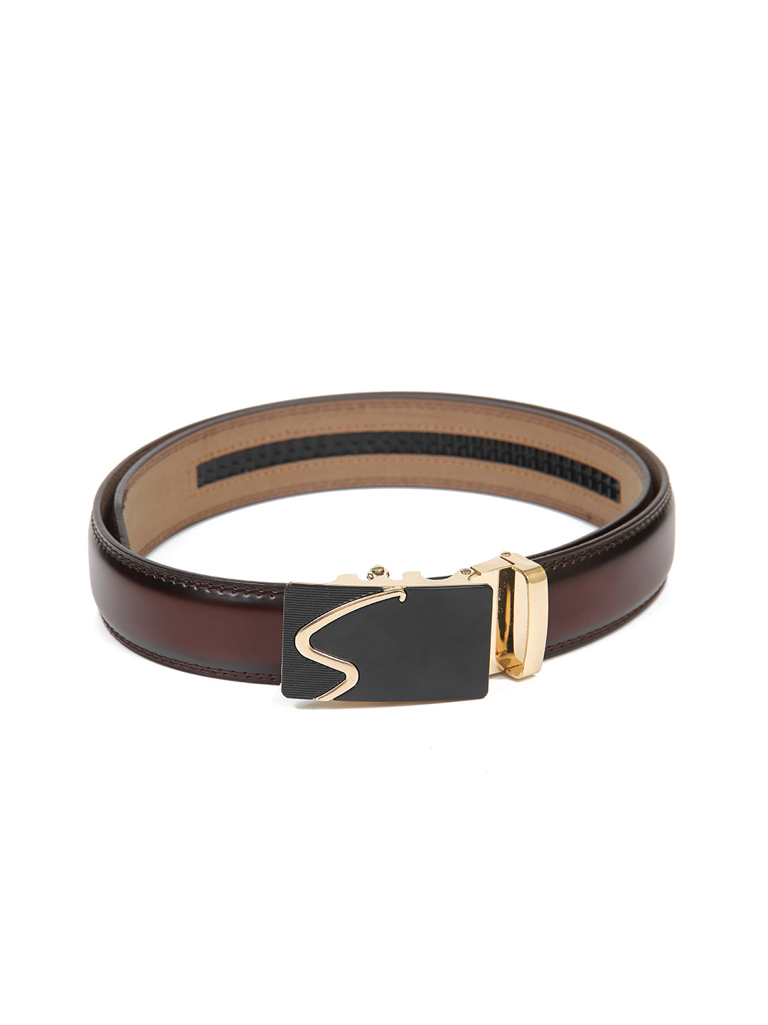 

Calvadoss Men Brown Textured PU Formal Belt