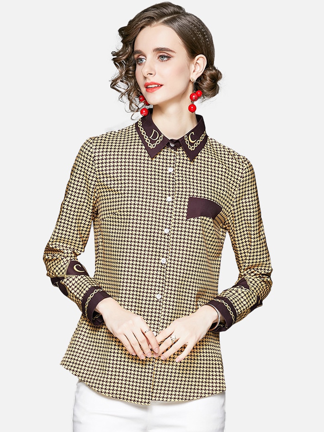 

JC Collection Women Beige Striped Casual Shirt