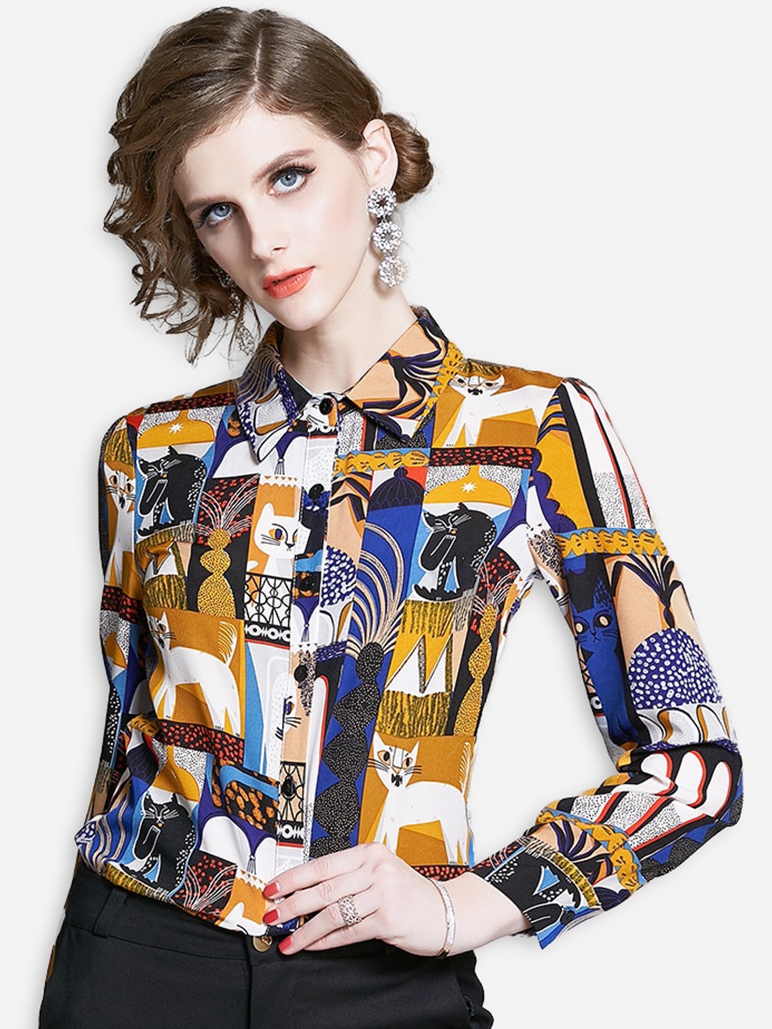 

JC Collection Women Multicoloured Opaque Printed Casual Shirt, Multi