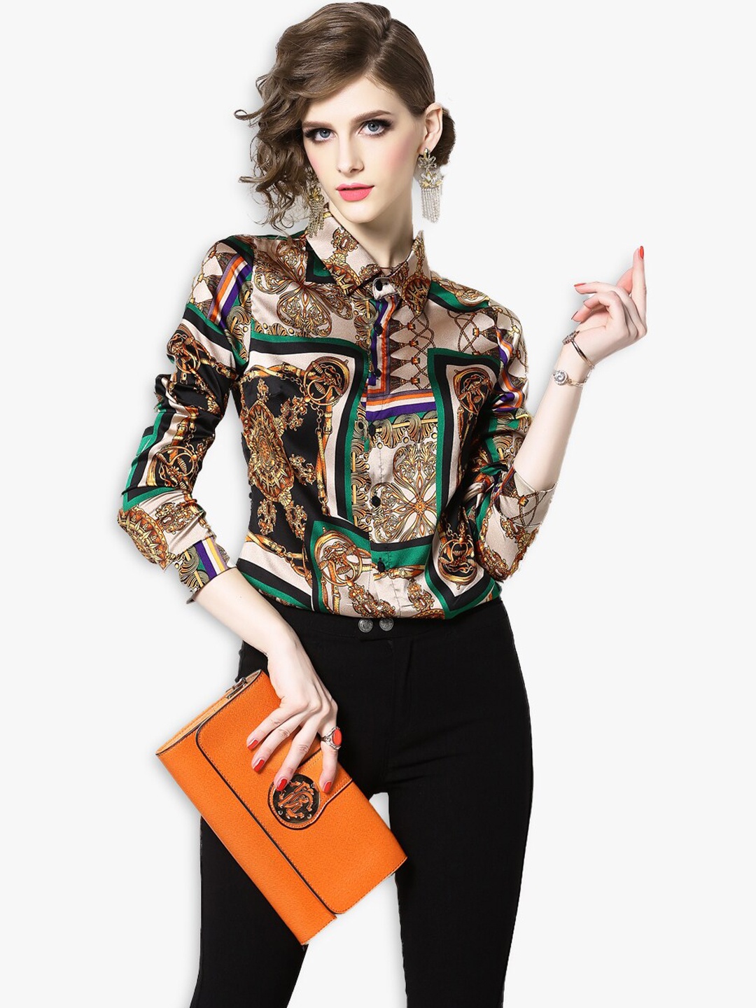 

JC Collection Women Multicoloured Opaque Printed Casual Shirt, Multi