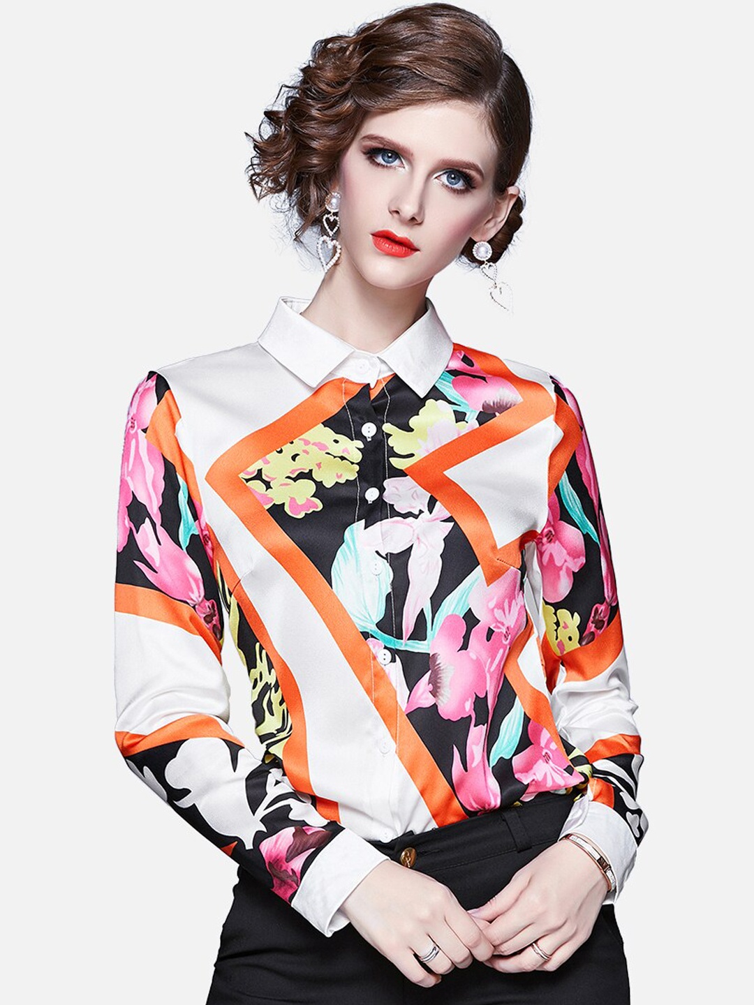 

JC Collection Women Multicoloured Floral Opaque Printed Casual Shirt, Multi
