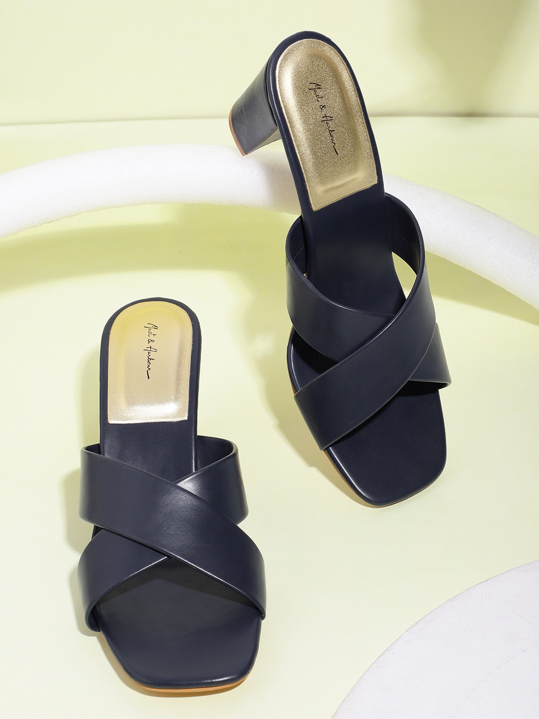 

Mast & Harbour Women Navy Blue Block Heels