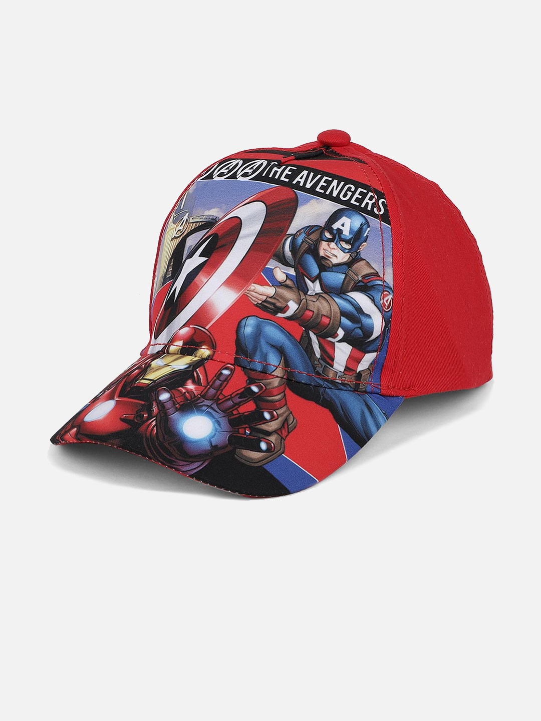 

Kids Ville Boys Red & Blue Avengers Printed Cap
