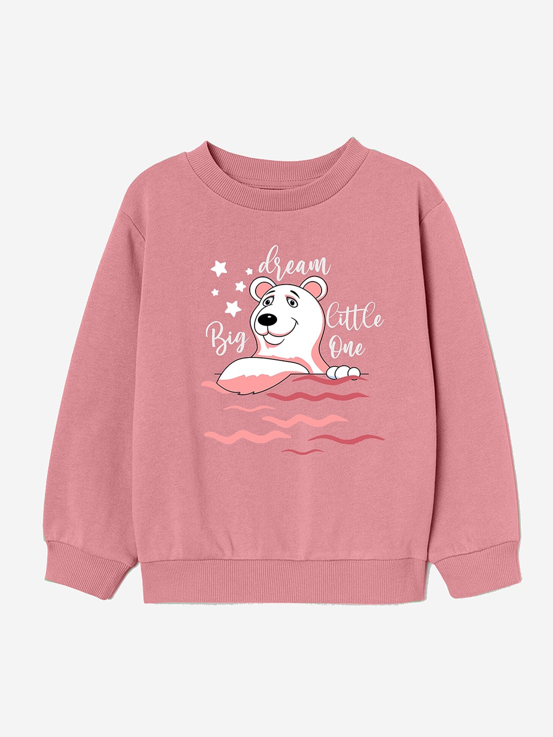

Naughty Ninos Girls Pink & White Graphic Printed Pullover Sweatshirt