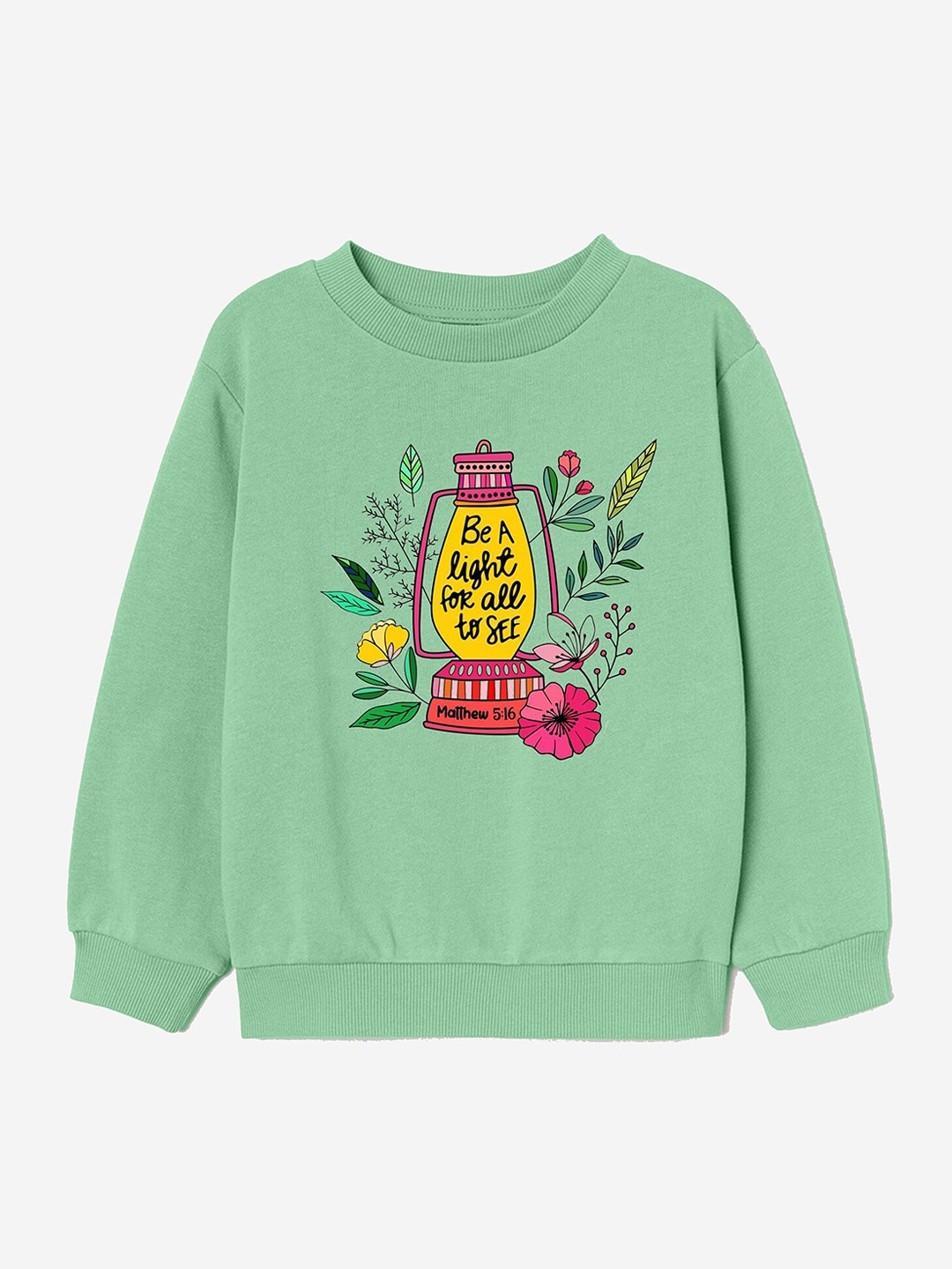 

Naughty Ninos Girls Sea Green Printed Sweatshirt