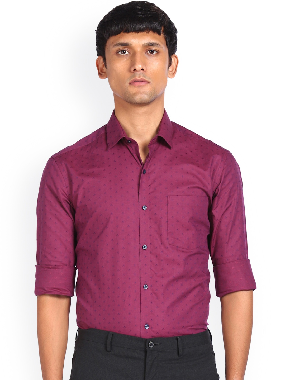 

Arrow Men Red Slim Fit Opaque Checked Formal Shirt