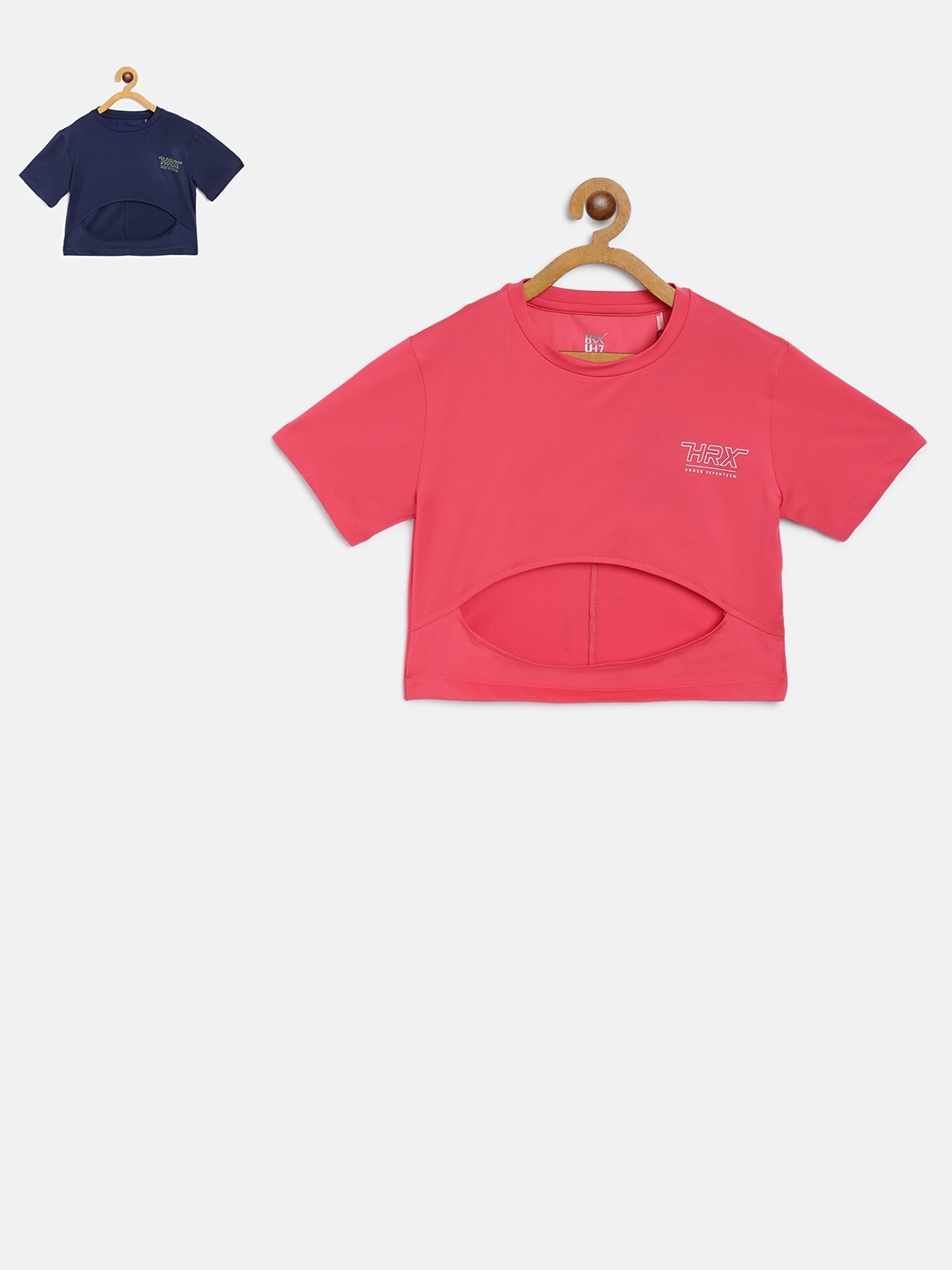 

HRX By Hrithik Roshan U-17 Girls Pack of 2 Rapid-Dry Active T-shirts, Pink