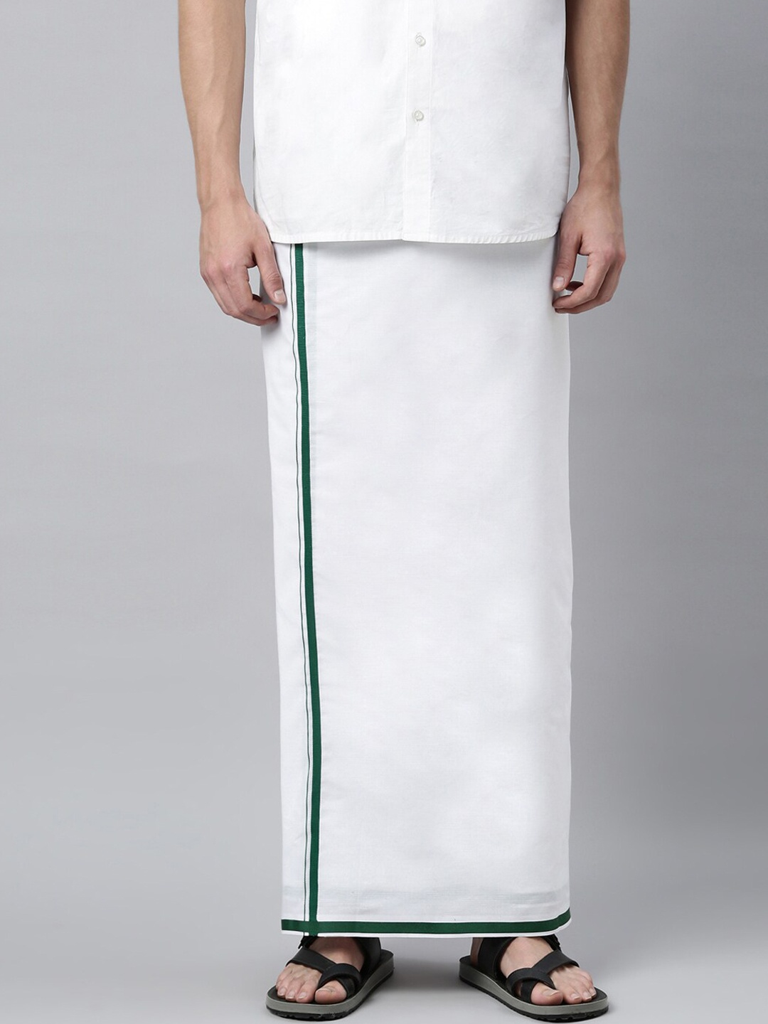 

Jansons Men White Solid Cotton Dhoti