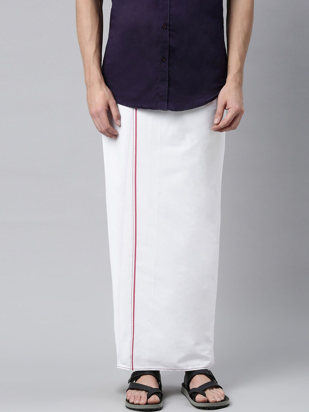 

Jansons Men White Solid Cotton Dhoti