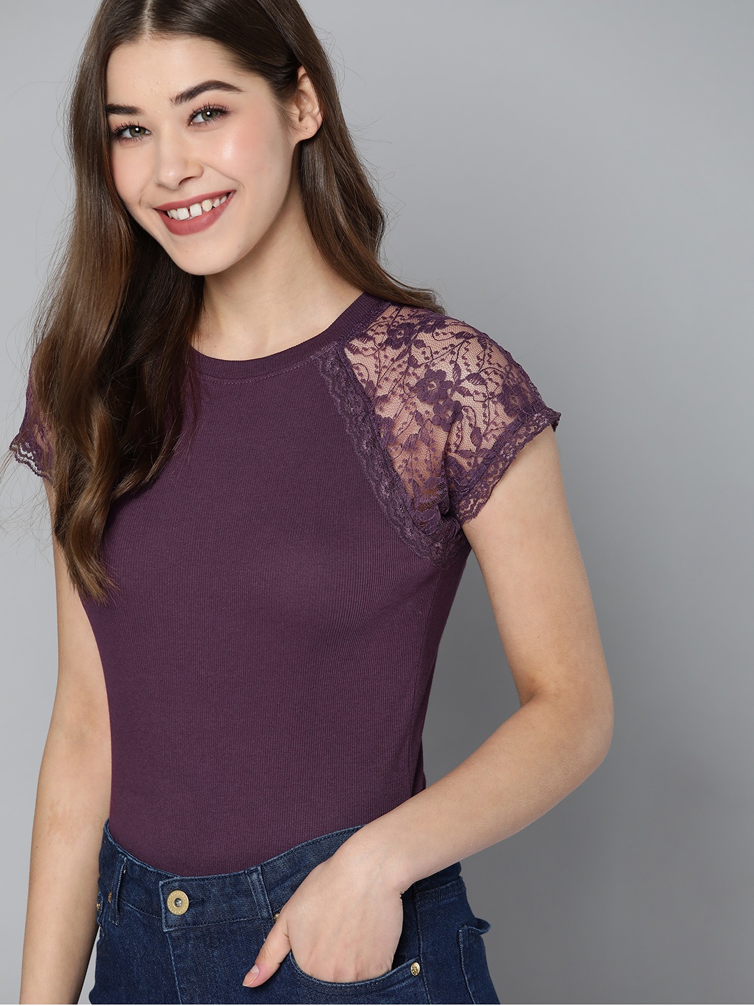 

Mast & Harbour Women Burgundy Solid Bodysuit