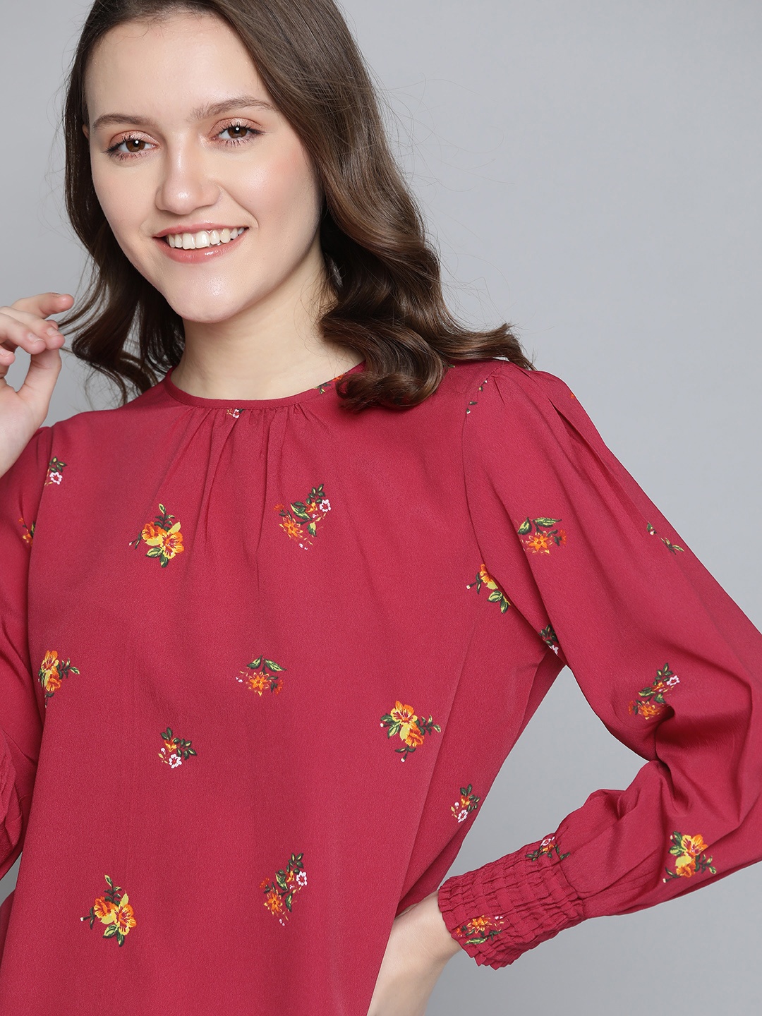 

Mast & Harbour Pink Floral Regular Top