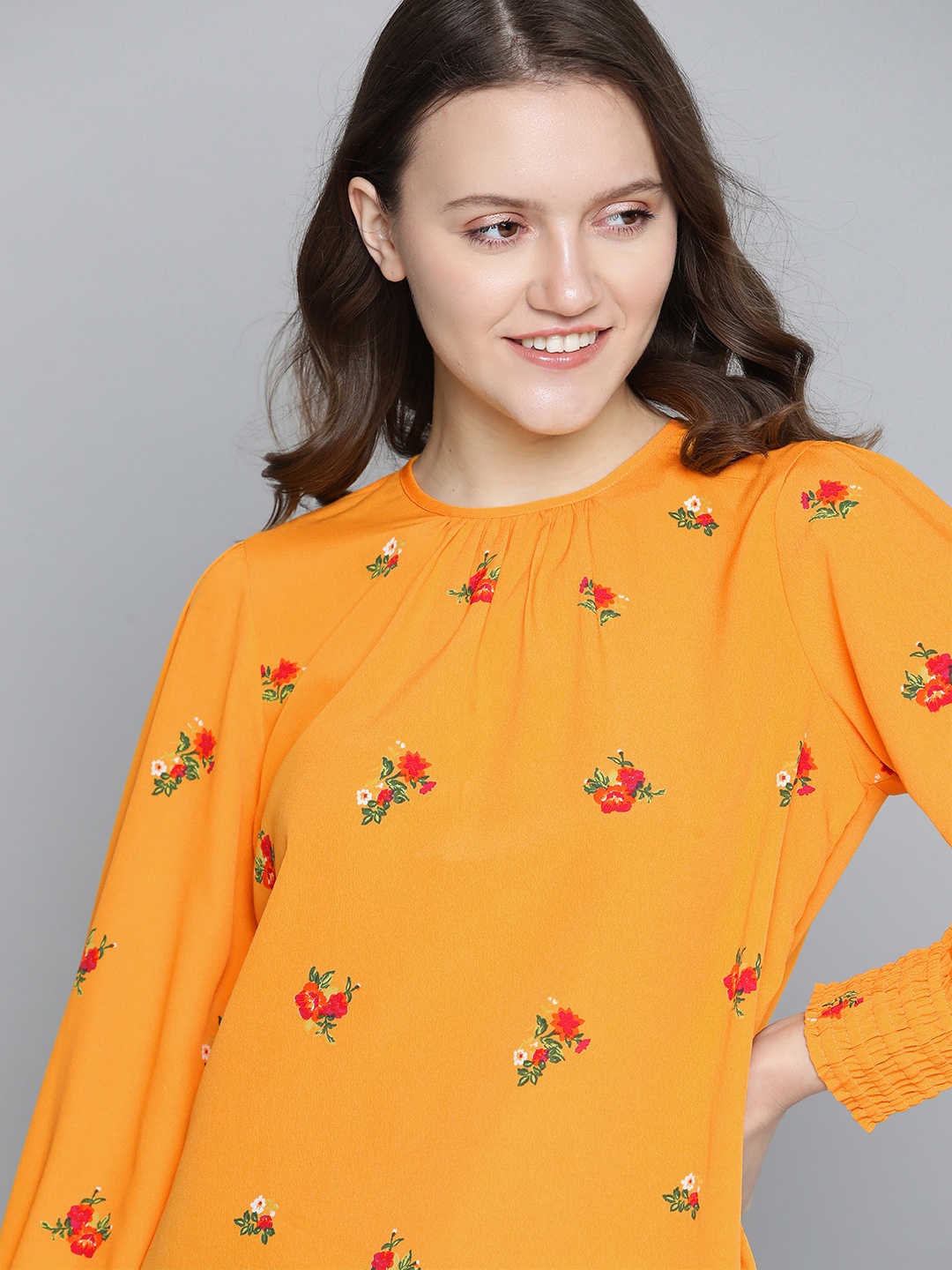 

Mast & Harbour Yellow Floral Regular Top