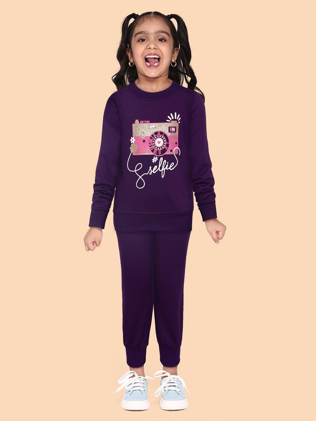 

pspeaches Girls Purple Top with Trousers