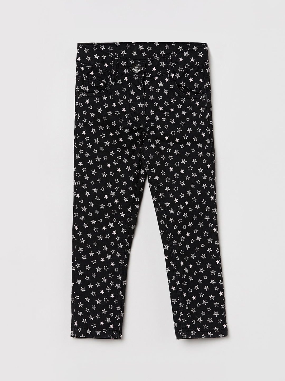 

max Girls Black Printed Trousers