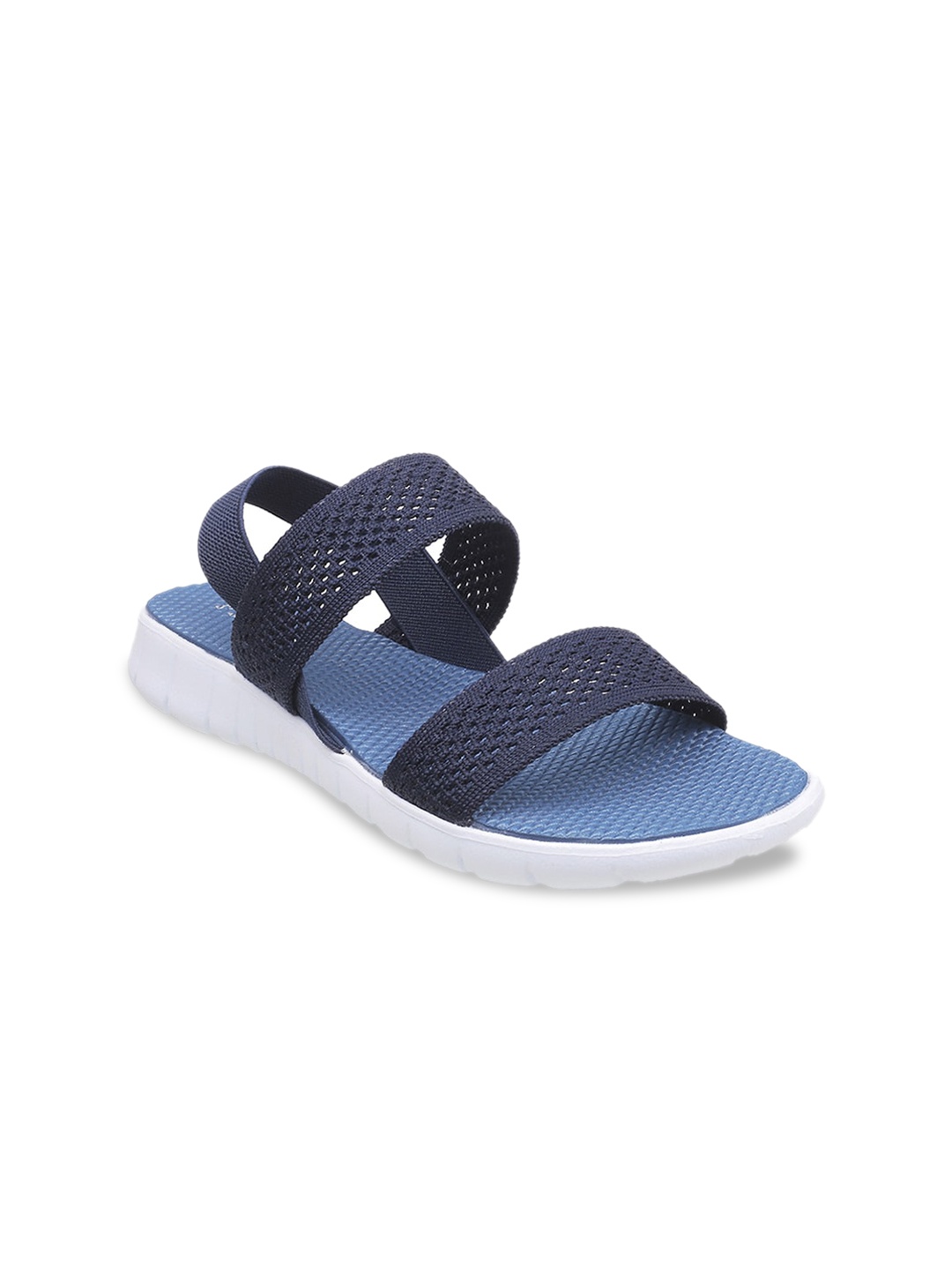 

Metro Women Blue Open Toe Flats with Laser Cuts