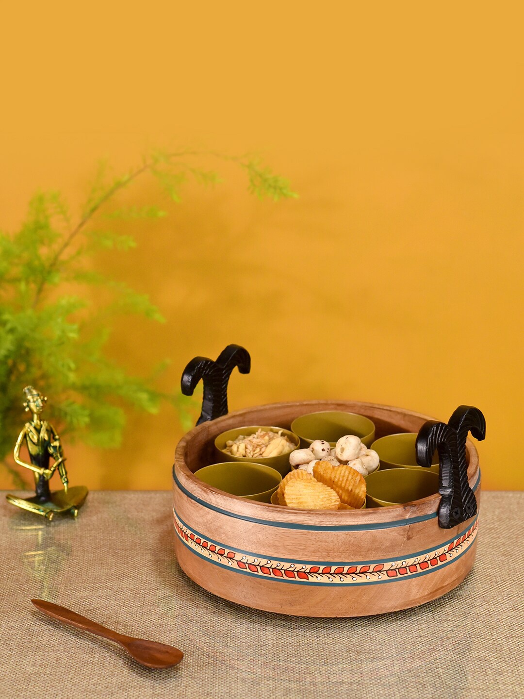 

AAKRITI ART CREATIONS Mango Wood Platter, Brown