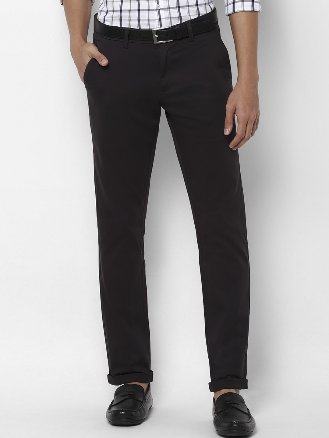 

Allen Solly Men Black Slim Fit Trousers