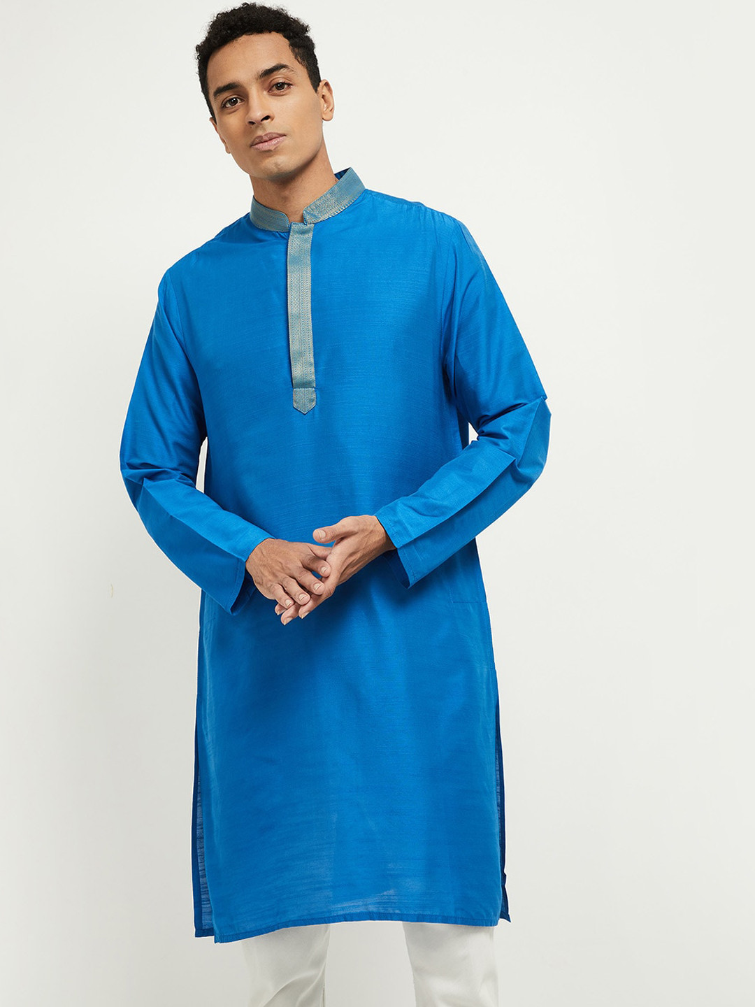 

max Men Blue Solid Kurta