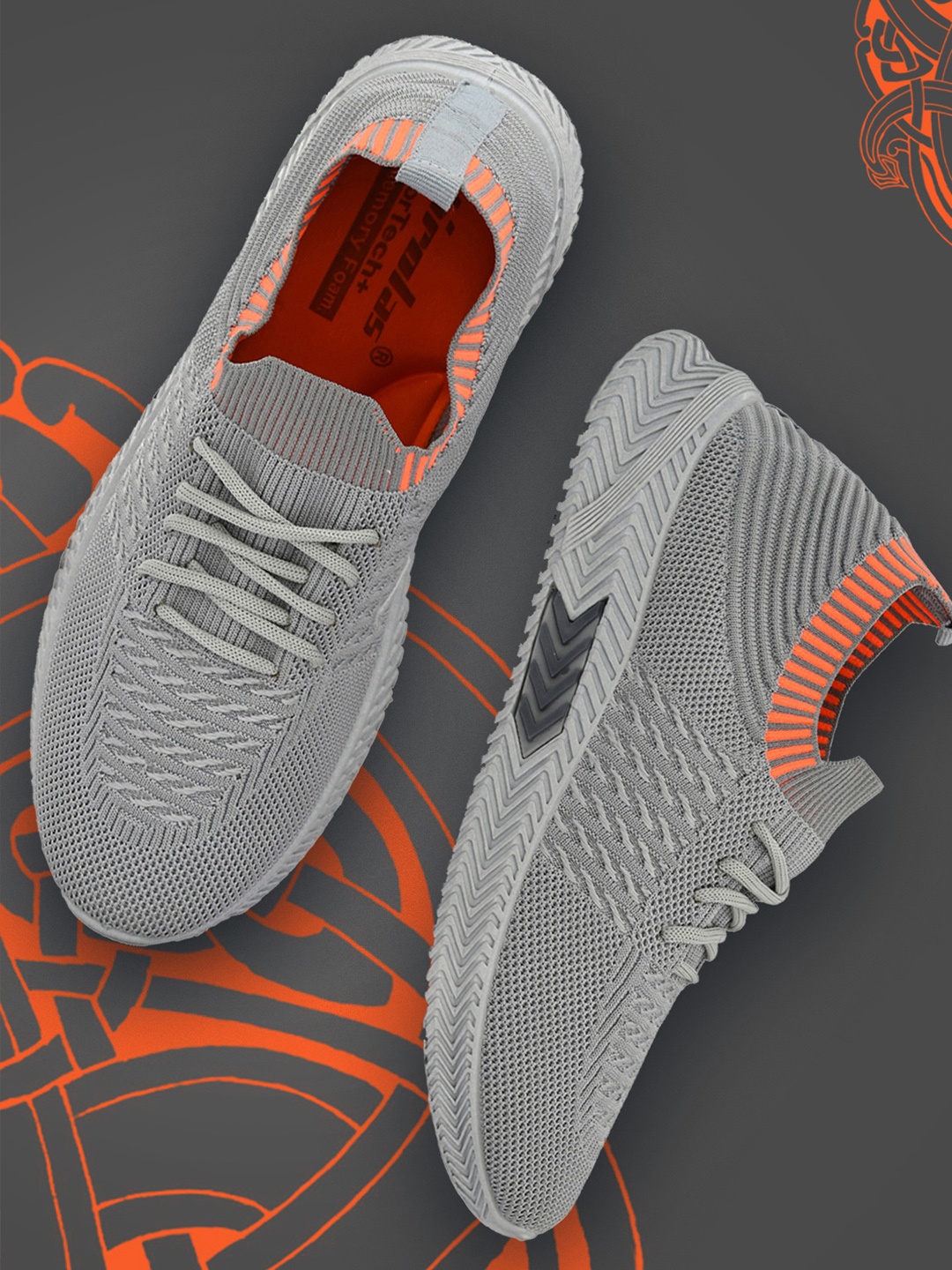 

HIROLAS Men Grey Mesh Walking Shoes