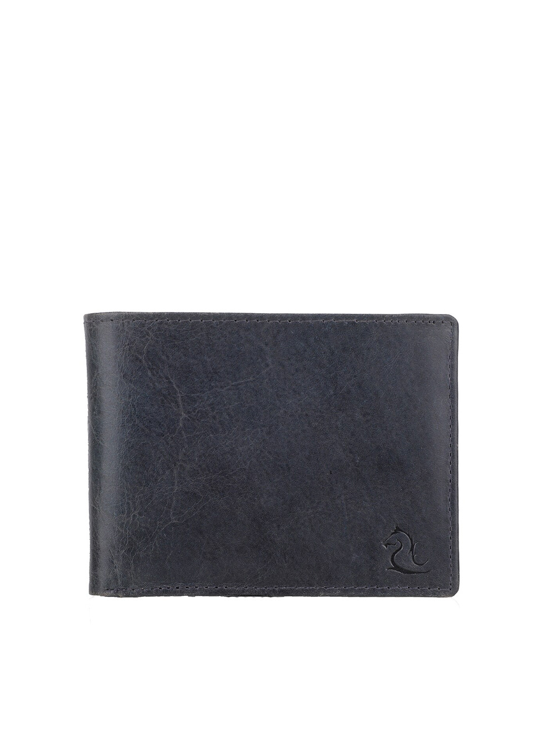 

Kara Men Navy Blue Solid Two Fold Leather Wallet